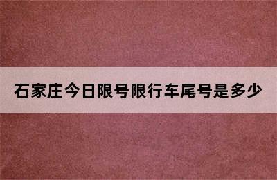 石家庄今日限号限行车尾号是多少