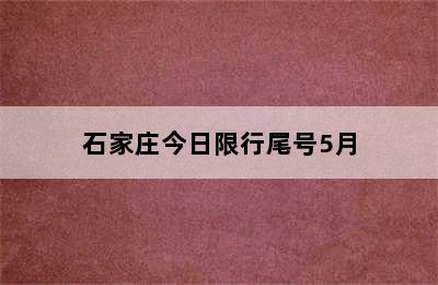 石家庄今日限行尾号5月