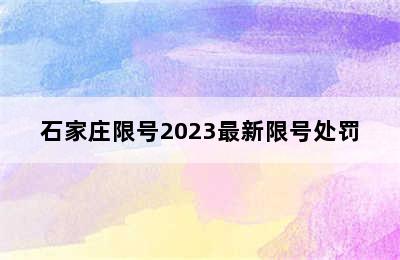 石家庄限号2023最新限号处罚