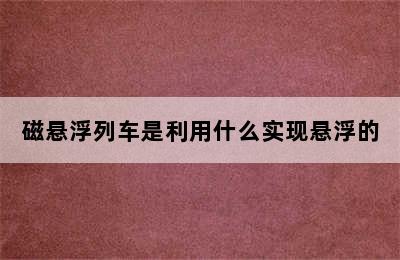 磁悬浮列车是利用什么实现悬浮的