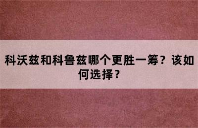 科沃兹和科鲁兹哪个更胜一筹？该如何选择？