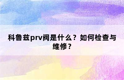 科鲁兹prv阀是什么？如何检查与维修？