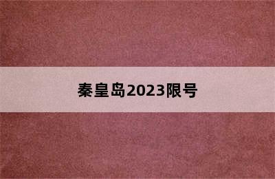 秦皇岛2023限号