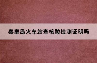 秦皇岛火车站查核酸检测证明吗