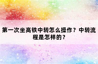 第一次坐高铁中转怎么操作？中转流程是怎样的？