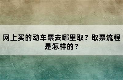 网上买的动车票去哪里取？取票流程是怎样的？