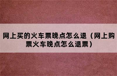 网上买的火车票晚点怎么退（网上购票火车晚点怎么退票）