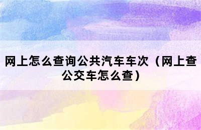 网上怎么查询公共汽车车次（网上查公交车怎么查）