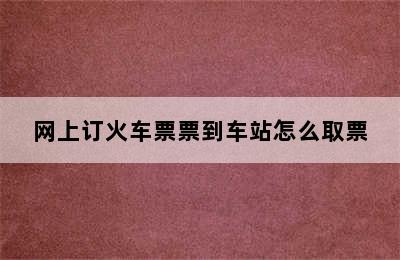 网上订火车票票到车站怎么取票