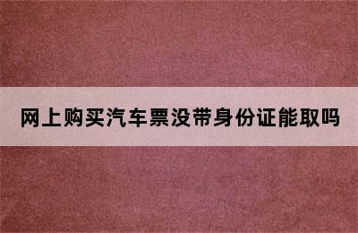 网上购买汽车票没带身份证能取吗