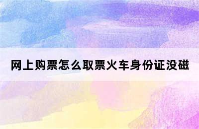 网上购票怎么取票火车身份证没磁