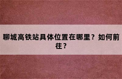 聊城高铁站具体位置在哪里？如何前往？