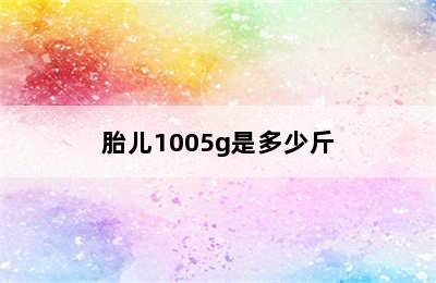 胎儿1005g是多少斤