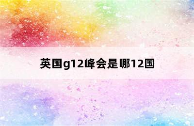 英国g12峰会是哪12国