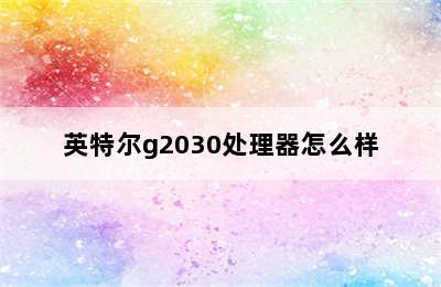 英特尔g2030处理器怎么样