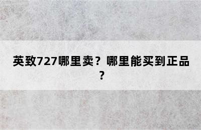 英致727哪里卖？哪里能买到正品？