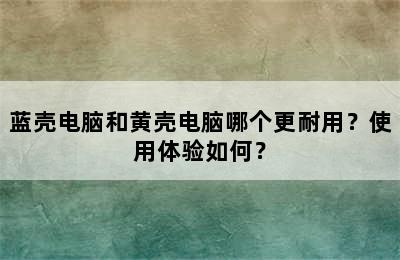 蓝壳电脑和黄壳电脑哪个更耐用？使用体验如何？