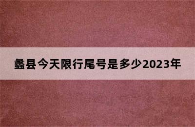 蠡县今天限行尾号是多少2023年