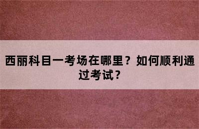 西丽科目一考场在哪里？如何顺利通过考试？