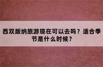 西双版纳旅游现在可以去吗？适合季节是什么时候？