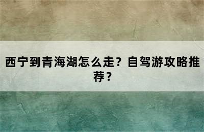 西宁到青海湖怎么走？自驾游攻略推荐？