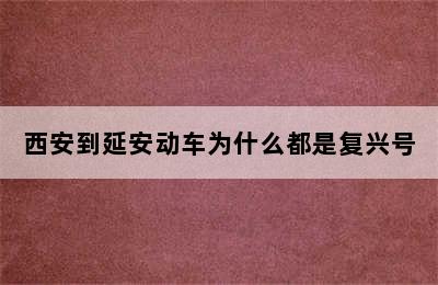 西安到延安动车为什么都是复兴号