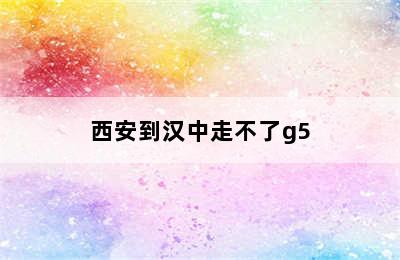 西安到汉中走不了g5