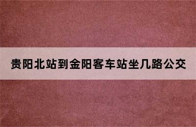 贵阳北站到金阳客车站坐几路公交