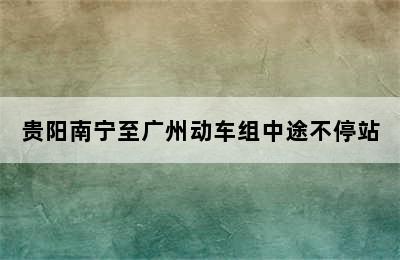 贵阳南宁至广州动车组中途不停站