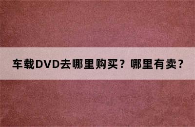 车载DVD去哪里购买？哪里有卖？