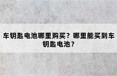 车钥匙电池哪里购买？哪里能买到车钥匙电池？