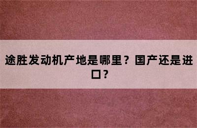 途胜发动机产地是哪里？国产还是进口？