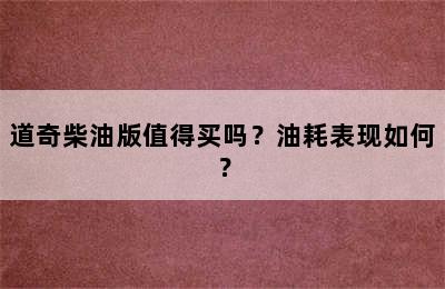 道奇柴油版值得买吗？油耗表现如何？