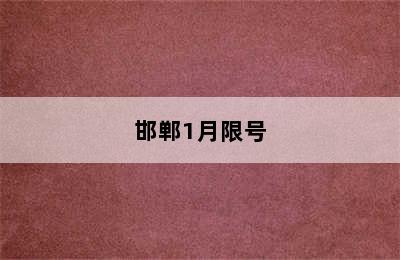 邯郸1月限号