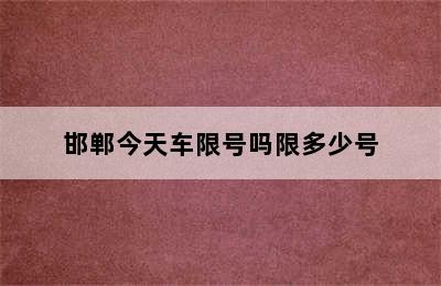 邯郸今天车限号吗限多少号