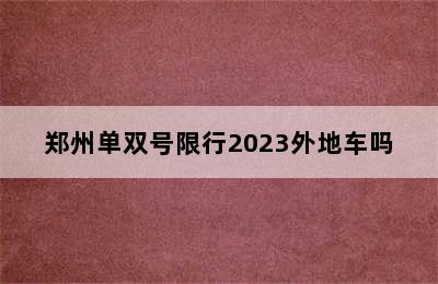 郑州单双号限行2023外地车吗