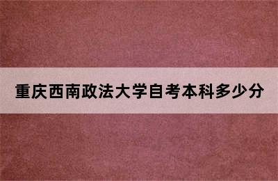 重庆西南政法大学自考本科多少分