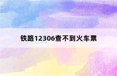 铁路12306查不到火车票