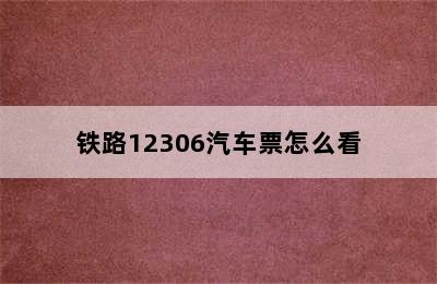 铁路12306汽车票怎么看