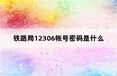 铁路局12306帐号密码是什么