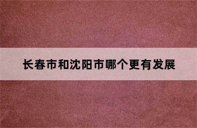 长春市和沈阳市哪个更有发展