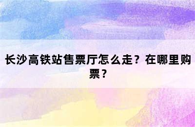 长沙高铁站售票厅怎么走？在哪里购票？