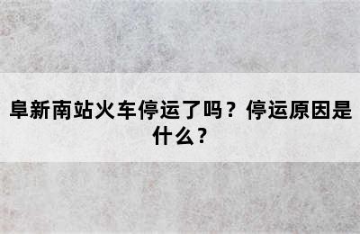 阜新南站火车停运了吗？停运原因是什么？