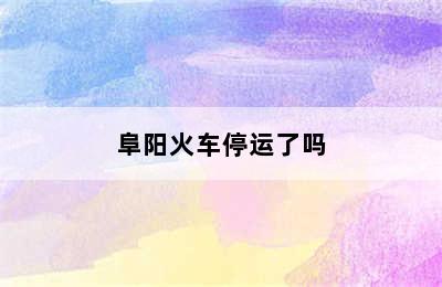 阜阳火车停运了吗