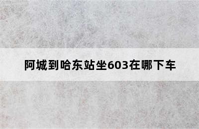 阿城到哈东站坐603在哪下车