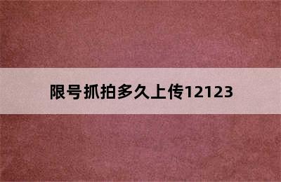 限号抓拍多久上传12123