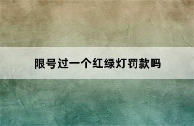 限号过一个红绿灯罚款吗