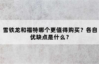 雪铁龙和福特哪个更值得购买？各自优缺点是什么？