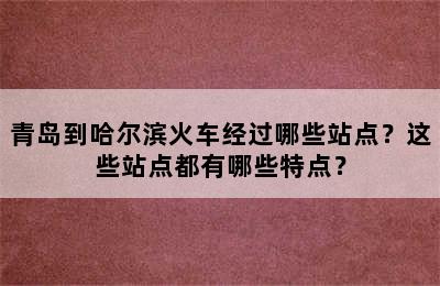 青岛到哈尔滨火车经过哪些站点？这些站点都有哪些特点？