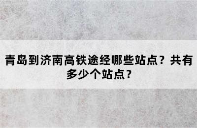 青岛到济南高铁途经哪些站点？共有多少个站点？